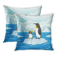 Prekrasan crtani pingvin igra na ledenom flonu odraslih životinja Antarktika Arktički jastuk jastuk na poklopcu 2