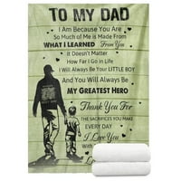 Pokloni za tatu Blago meka Flannel bacajte poklone za tatu Dan Day Dan Rođendanski pokloni od kćeri