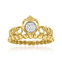 Canaria 0. CT. T.W. Dijamantni tiara Klaster prsten u 10kt žuto zlato za žensko, odrasle