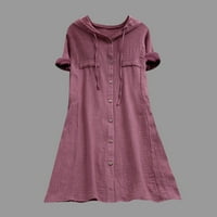 Ljetne haljine za prodaju za žene plus veličine kratkih rukava s punijom košulje okrugli vrat Maxi Loose