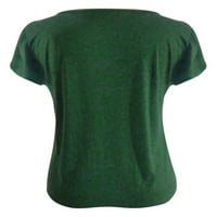 Niveer dame majica V izrez Majica Solid Boja Ljetni vrhovi Casual Tunika Bluza Kratki rukav Tee Green