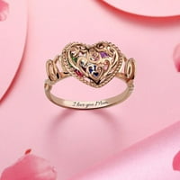 Wozhidaoke prstenovi za žene cirkon šuplje uzorka u obliku srca uzorak popularnih poklona nakita za mamu rođendanski pokloni za žene