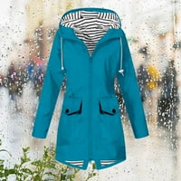 Dianli Ženski kaputi i jakne rasprodaje dugih rukava Loop Fit Comfy Solid Color Kišna jakna Otvoreni