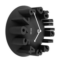 Pokazivač sa satom 3D broj za zid u uredu Zidni sat Dekoracija DIY poklon zaliha, crna