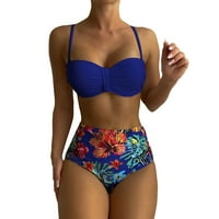 Ženski bikini postavlja visoki struk dva kupaća kostim cvjetni print halter kupaći kostimi