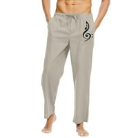Muške posteljine hlače plus labave casual lagane elastične struke joga hlače na plaži u DrawStrintg