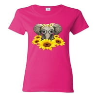 Slatko suncokret slatka ljubav životinja ljubavnica Ženska grafička majica, Fuschia, velika