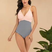 Ženska jednodijelna modna seksi kupaći kostim na plaži sa grudima bez čelika BRA bež m