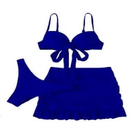 Ženske lagane ravne ravne špagete remenske kraljevske plave bikini setovi XS