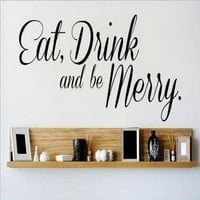 Prilagođeni zidni naljepnica Vinil naljepnica: Jedite piće i budite sretan citat Početna Dnevna soba