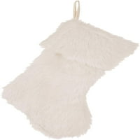 21 l Bijelo plišano božićne čarape sa kukanim Xmas čarapa za božićne ukrase i zabavni dodatak