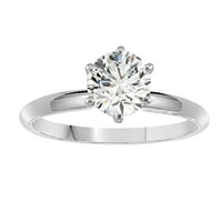 Dijamantni zaručnički prsten za žene 0. Carat sjajan okrugli oblik laboratorija uzgojenog dijamantnog