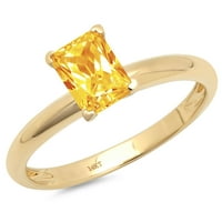 1CT smaragdni rez žuti prirodni citrinski 18k žuti zlatni godišnjički angažman prsten veličine 5