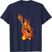 Izgaranje na vatri rock gitara Heavy Metal Music Poklon majica