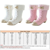 Djevojke Elegantne cipele Nepusni princeza visoki čizme Školske udobne blok pete Zimske čizme Pink 12c