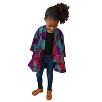 Djevojke Jakna Toddler Baby Girls Fashion Afrički print Kimono Jacket Cardigan odjeća ljubičasta Veličina