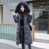 Tkinga moda Ženska zimska jakna Topli kaput tanki zip sa kapuljačom deblji kaput - XXXXL