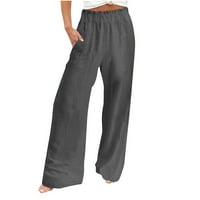 Mrat Womens Jogger Duge duge hlače Široke pantalone za noge Visoke stručne hlače Flare Duksevi Business