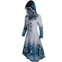 Ženski vrhovi Gothic odjeća haljina Halloween Carnival Cosplay party vintage hoodie plava 3x