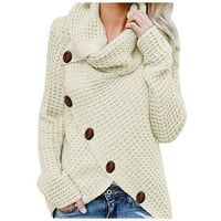 Dukseri za žene Trendy Modern Fit džemper Pulover casual turtleneck pada džemper bijeli m