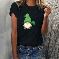 Clearsance St Patrick's Dnevna majica za žene kratki rukav Gnomes Grafički tee Crewneck casual labavi
