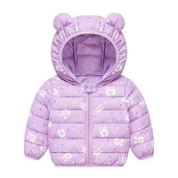 Uuszgmr Child Coats za dječake Djevojke Toddler LIME zima topla odjeća prsluk jakna kaput medvjedi uši