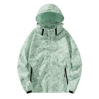 Taqqpue Plus Veličina Kišne jakne za žene Vodootporni lagani kaputi s kapuljačom Aktivni vanjski čvrsti