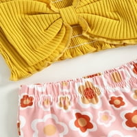 Century Newborn novorođenčad za djecu s odjećom postavljena rebrasta bowknot rezervni tenkovi cvjetni