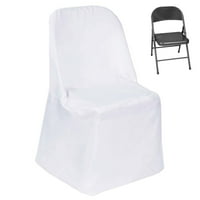 EFAVOMART bijeli poliester preklopni okrugli stolice, za višekratnu ili upotrebu poklopca stolice za
