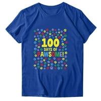 Žensko slovo ispisano smiješno majica O-izrez ljetne majice za tinejdžere 100. dan školskog kratkih