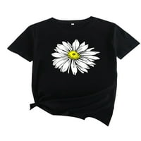Hait ženski majica Crew vrat ljetni vrhovi cvjetni ispis majica za odmor tunika bluza plaža kratki rukav