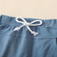 Eyicmarn Dan nezavisnosti Baby Boys Outfits Summer Contrast Color Majica kratkih rukava i elastični povremeni kratke hlače