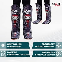 SPALL PRO Sintetička koža Unise Muay Thai Shin stražari sa zaštitnikom za stopala za BJJ, kickboxing,