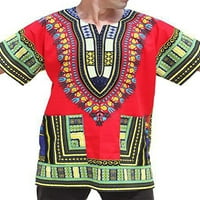 Glonme Muns T majice Hippie Ljeto vrhovi Afrički print Dashiki Majica Muškarci Love FIT TEE Bohemian
