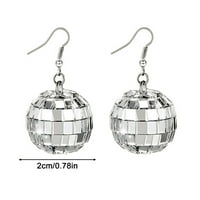 Shiny Disco Ball Dangel Minđuše nakit Retro okrugla Drop srebrna naušnica L0V2