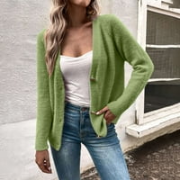 TUPHREGYOW ženski džemper s dugim rukavima vrhovi klirence plus veličina Zimska pločana odjeća Trendi