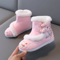 B91XZ Big Girl Boots Cipele cipele gumene jedinice tople zimske čizme za snijeg vez print pamučne čizme