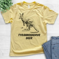 Dječja majica Tyrannosaurus, Mladi Dječja djevojka majica, Košulja Kenguroo, Roo košulja, Žuta, mala