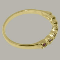 Britanci napravio 9k žuto zlatni prsten sa prirodnim rubin ženskim vječnim prstenom - Opcije veličine