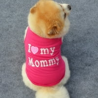 Welling Lovely Volim svog oca mama malog malog psa Puppy Pet Pamuk odjeća bez rukava