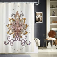 Sonertn Lotus zavjesa za tuširanje za kupatilo Dekoracija tkanina za zavjese za tuširanje set sa kukama,