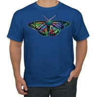 Divlji Bobby, šarena dužna uzorkovala leptir životinja za životinje Muška grafička majica, Royal, 2xL