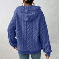 Hoodies za žene plus veličine Jednobojni kapuljač sa kapuljačom zadebljanim džemper s dugim rukavima