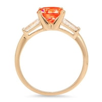 2.0ct okrugli rez Crveni simulirani dijamant 14k žuti zlatni godišnjica Angažmane kamene prstene veličine