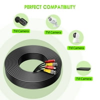 -Geek 25ft Premjede BNC žičana žica za napajanje, visokokvalitetni kabel kamere od PVC materijala, antikorozivna