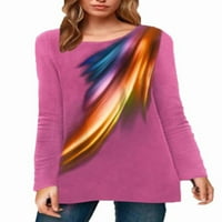 Ženska majica s dugim rukavima Tunička labava ležerna bluza za bluzu kafe siva 2xl
