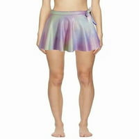 Žene Canrulo Mini suknja Glitter Pleated Tie-up elastična struka Skirt Party Streetwear Skraćena suknja