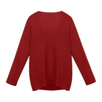 Fanxing zazor prevelizirani džemper za žene Ped Ležerne prilike puloveri s dugim rukavima plus veličina