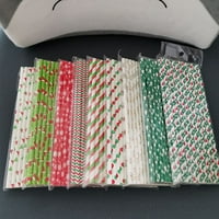 Waroomhouse Božićno stablo Snowflake šešir Dot Ispis Papir za jednokratnu upotrebu pitke slamke