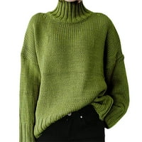 Tdoqot pad džempera za žene - turtleneck pletene modne dugih rukava ženski džemperi bijeli veličini